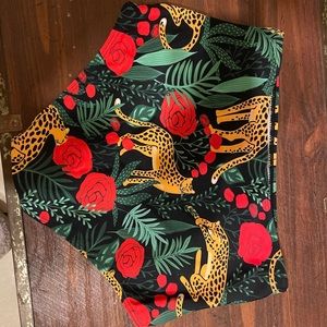 High waist Animal and floral print swim bottoms
